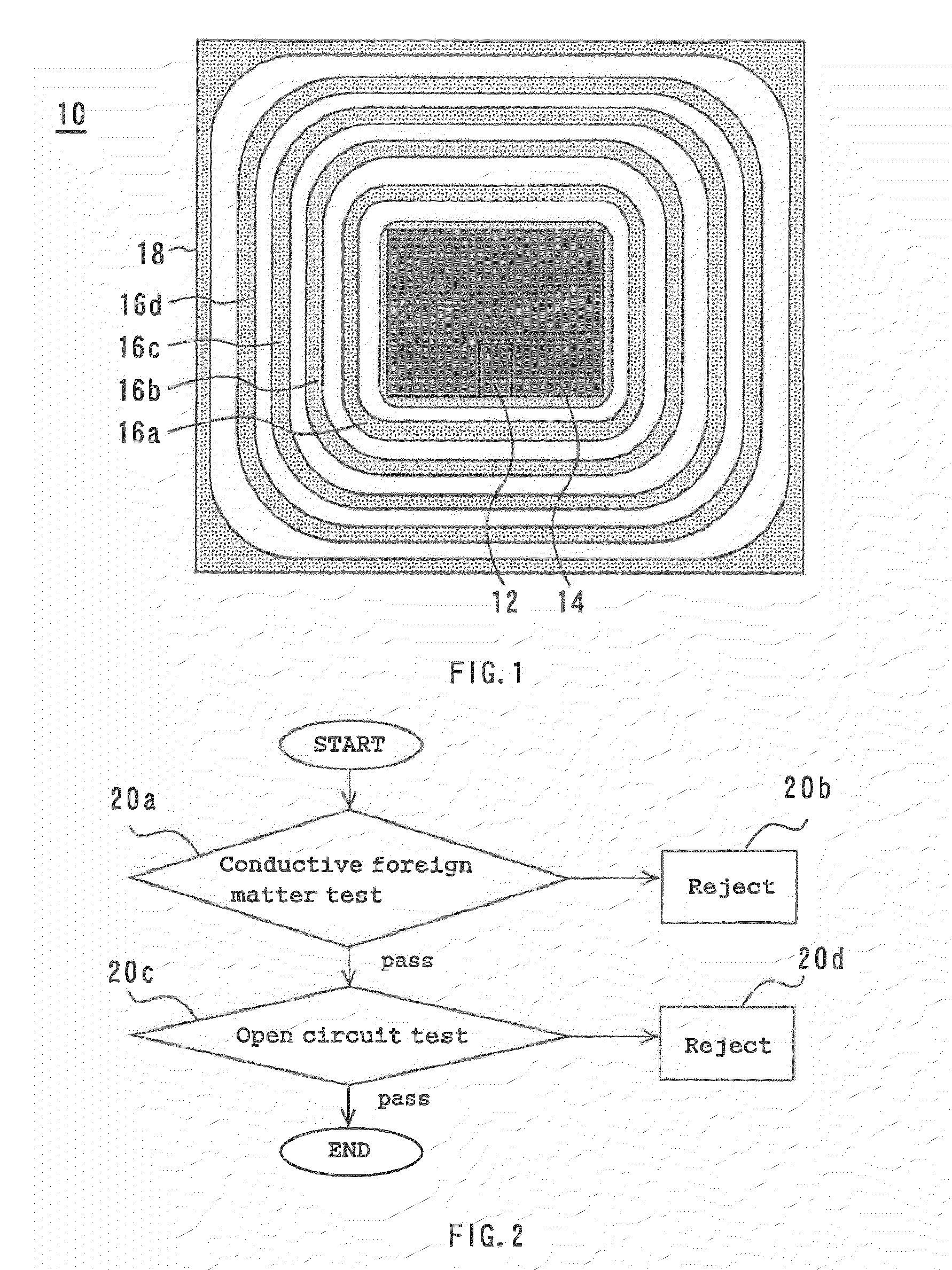 Semiconductor device test method and apparatus, and semiconductor device