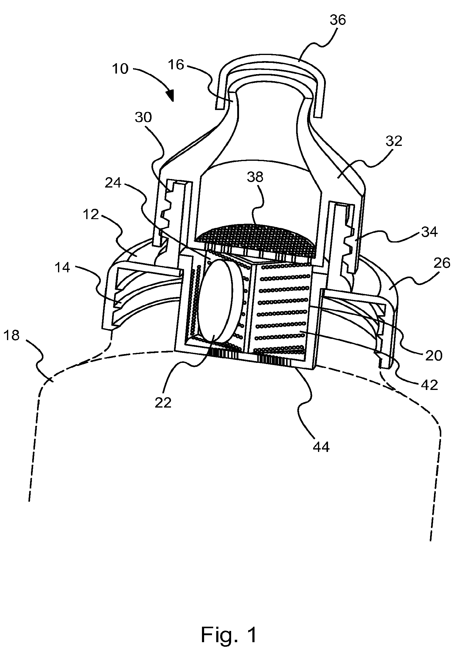 Water container cap for holding additives to water