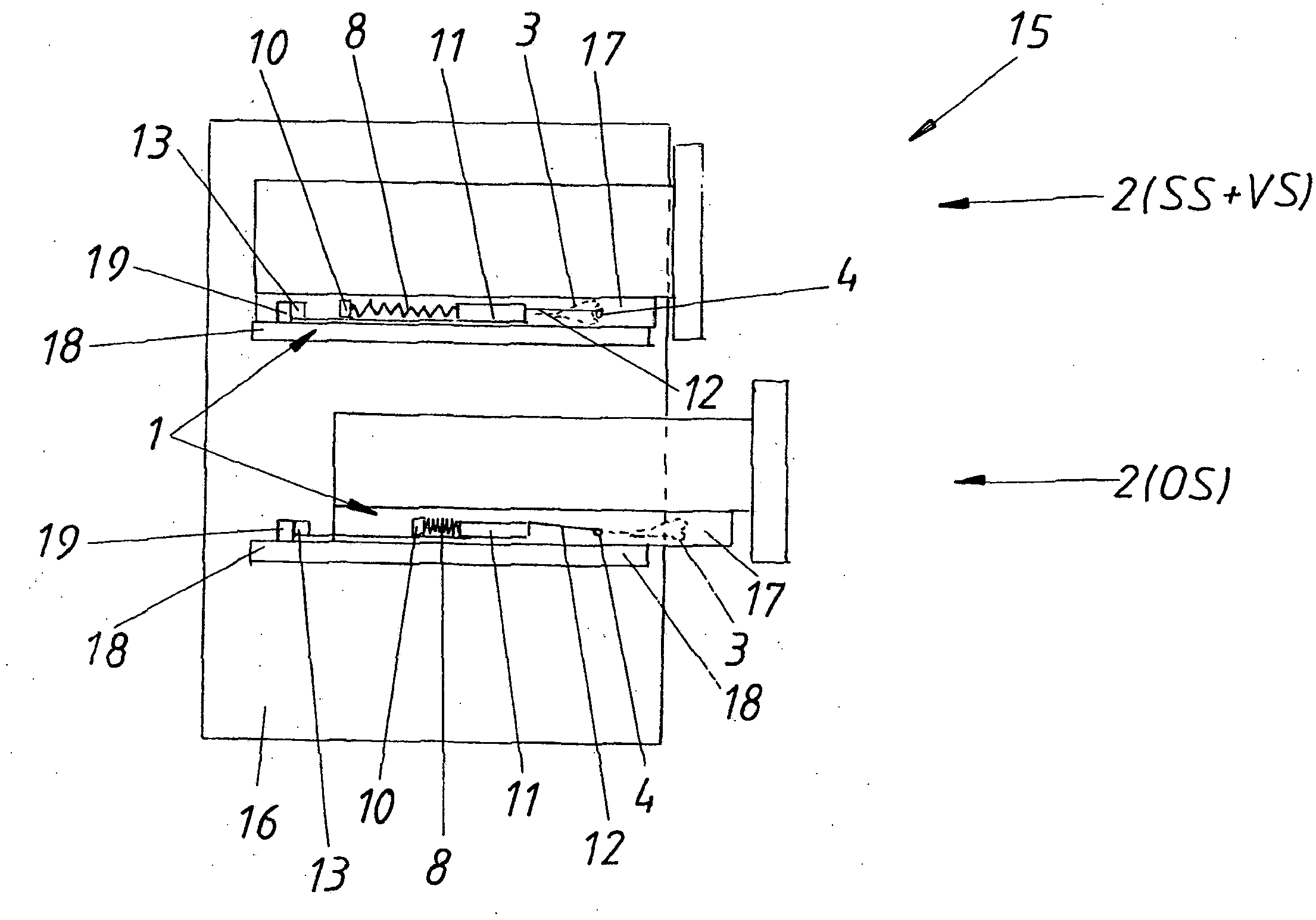 Lockable ejection device with overload mechanism