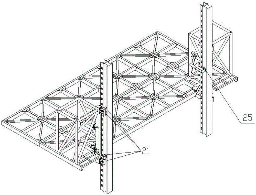 Hydraulic lifting working platform and platform lifting method