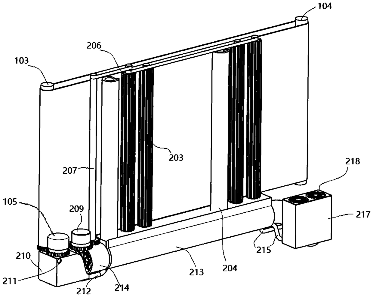 Teaching system using blackboard capable of automatically wiping and removing dust and storing articles