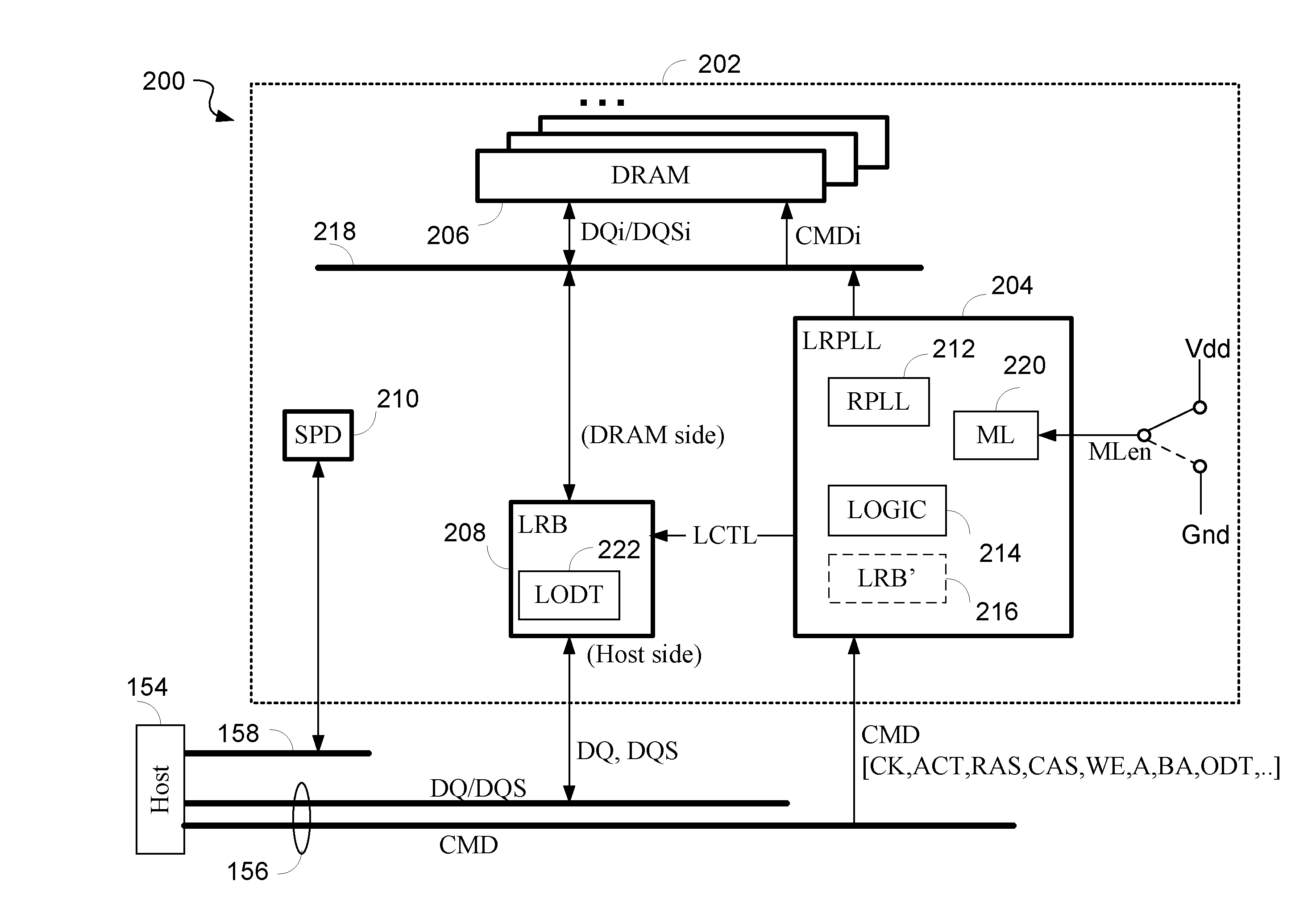 Load reduction dual in-line memory module (lrdimm) and method for programming the same