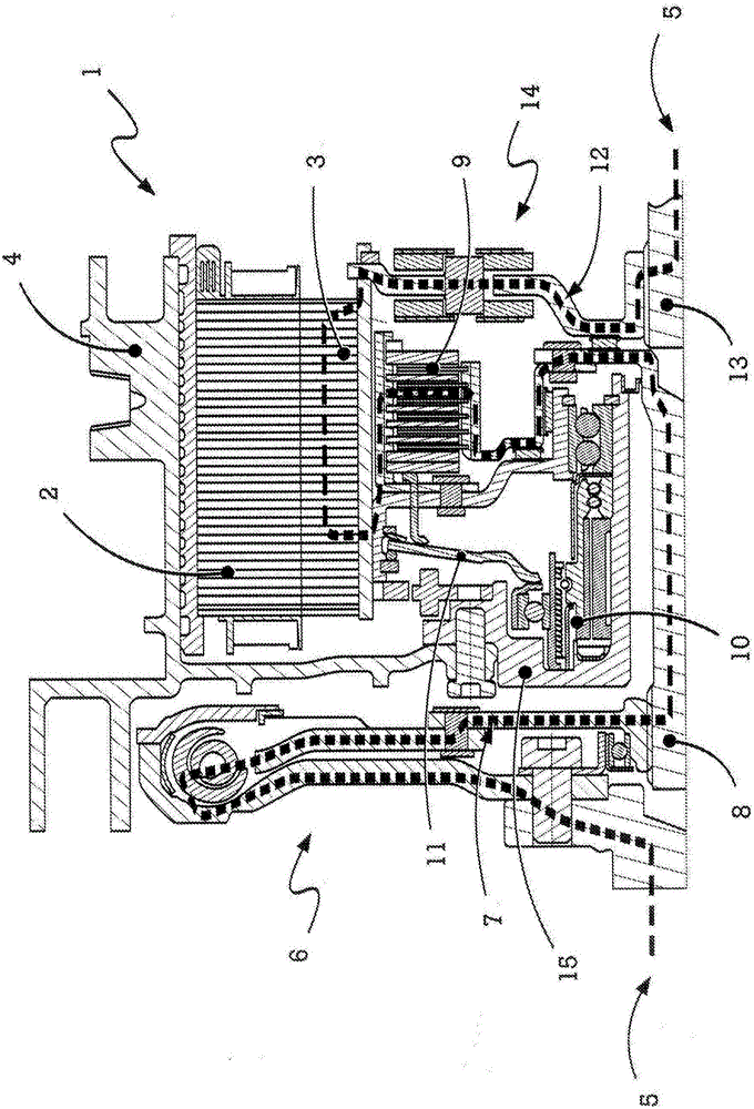 Torque transmission device for a hybrid vehicle