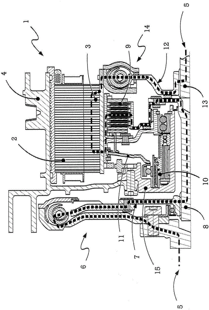 Torque transmission device for a hybrid vehicle