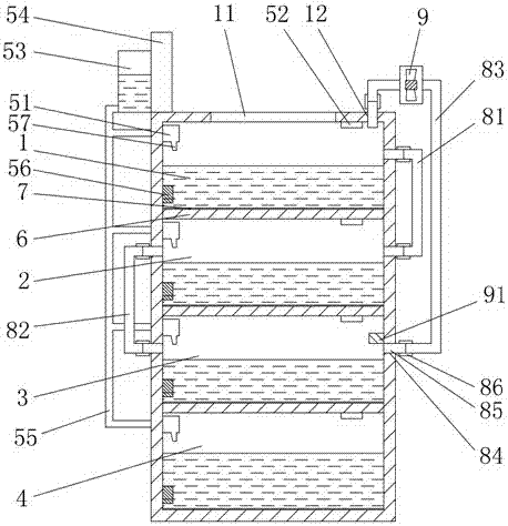 A device for treating industrial copper-containing sewage