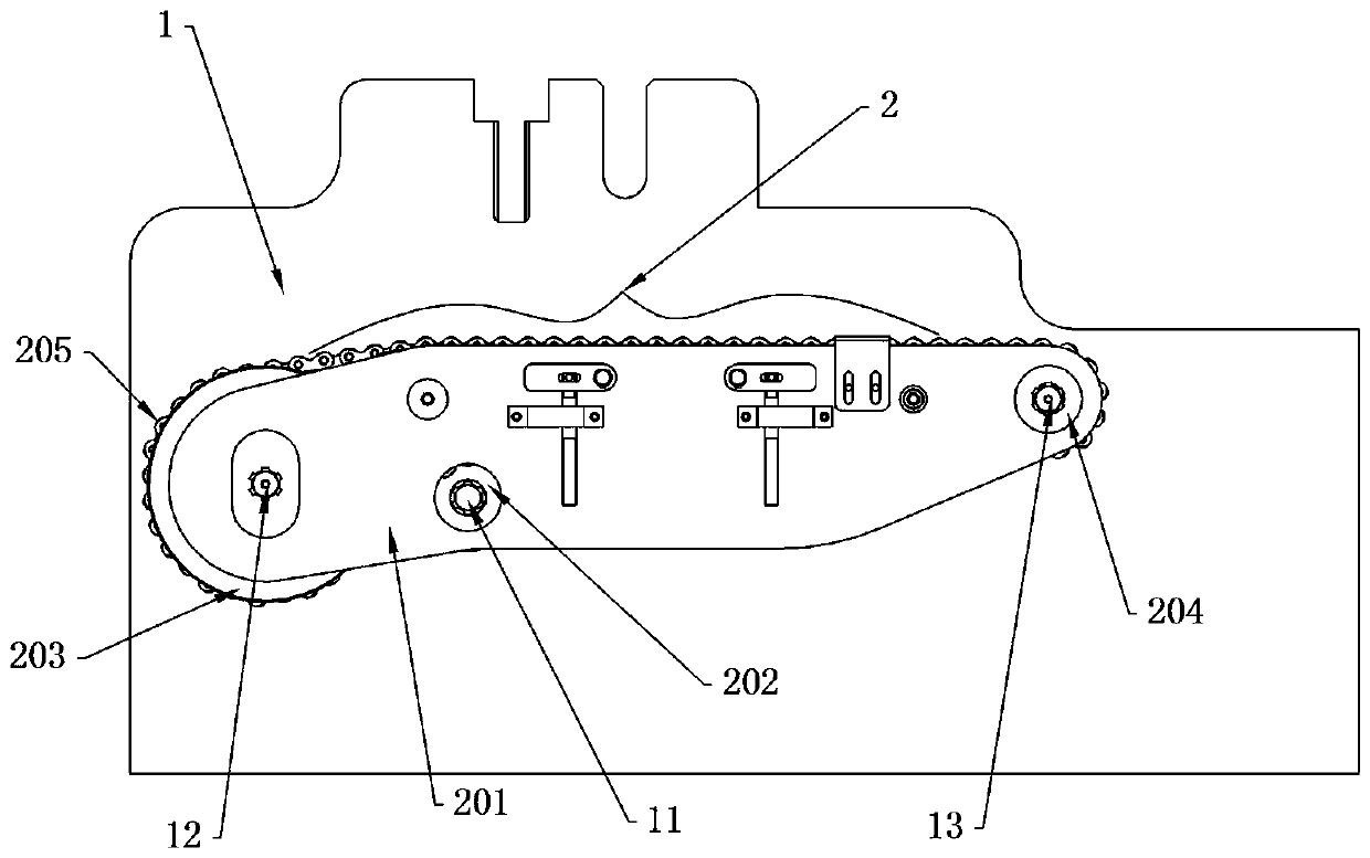 Ampoule bottle chain conveying mechanism