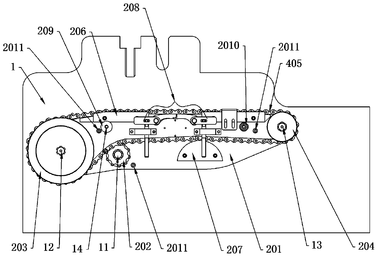 Ampoule bottle chain conveying mechanism