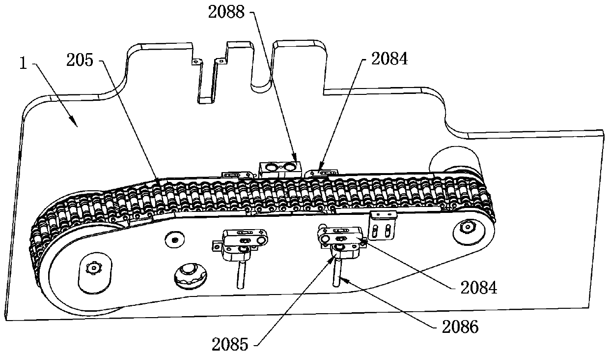 Ampoule bottle chain conveying mechanism