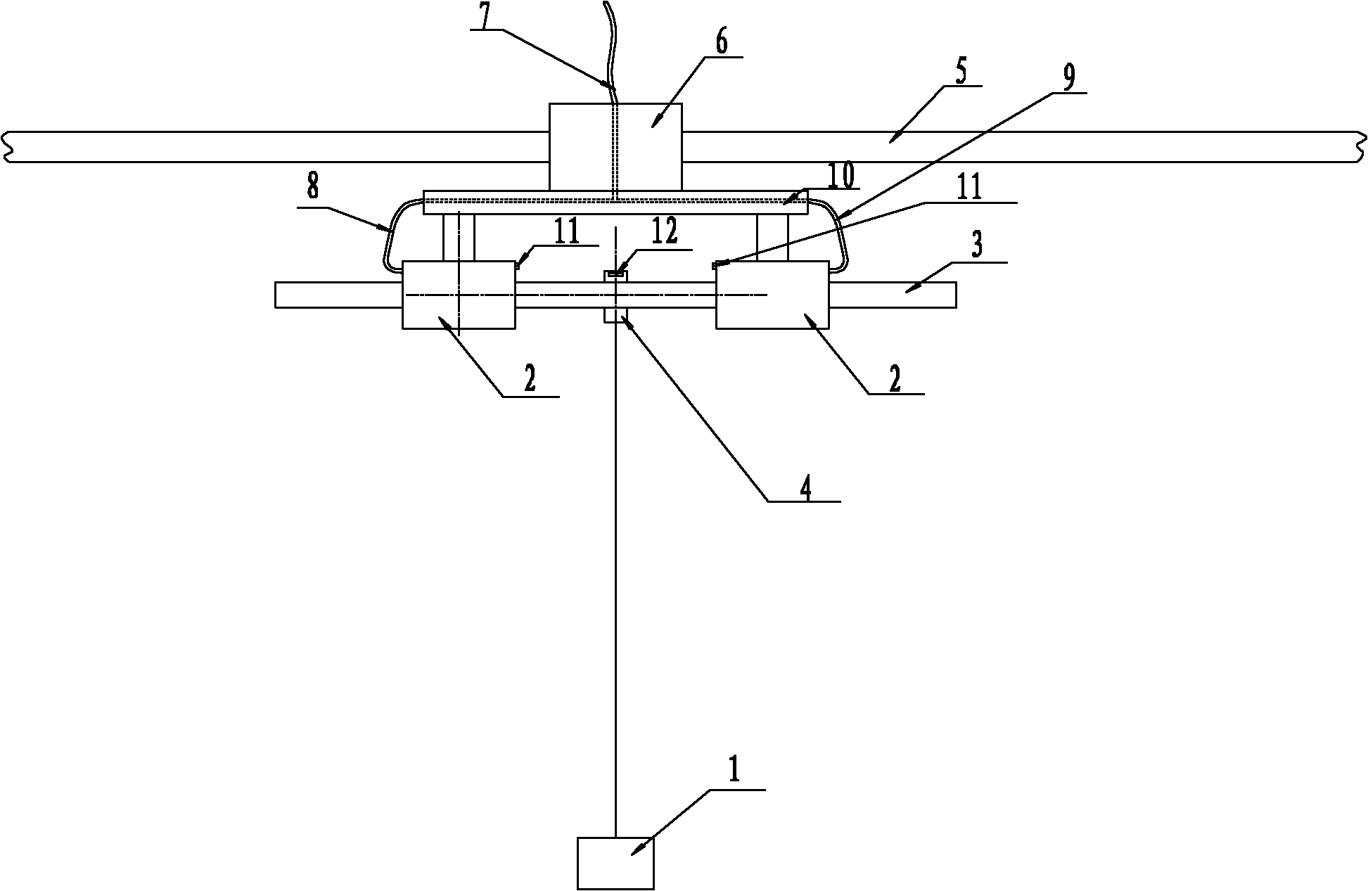 Air flotation device following motion trail of lifting point at overlength distance without being influenced by disturbing force of air tube