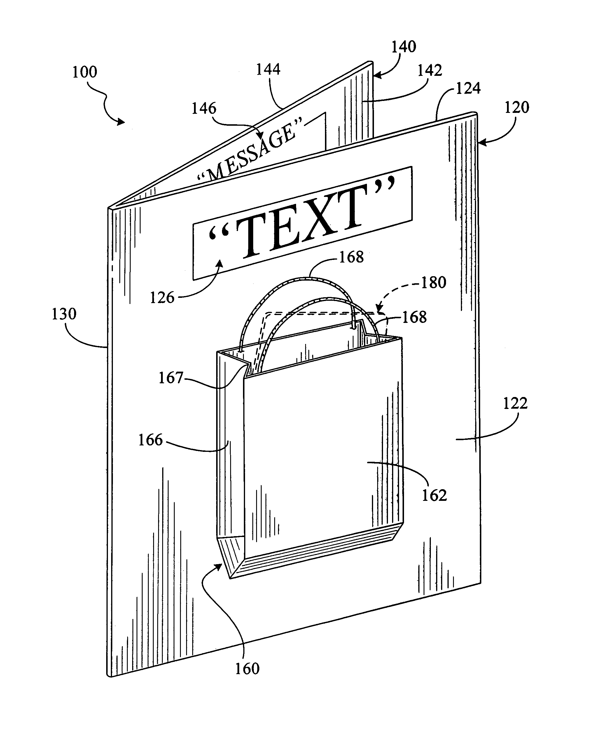 Greeting card with gift holder