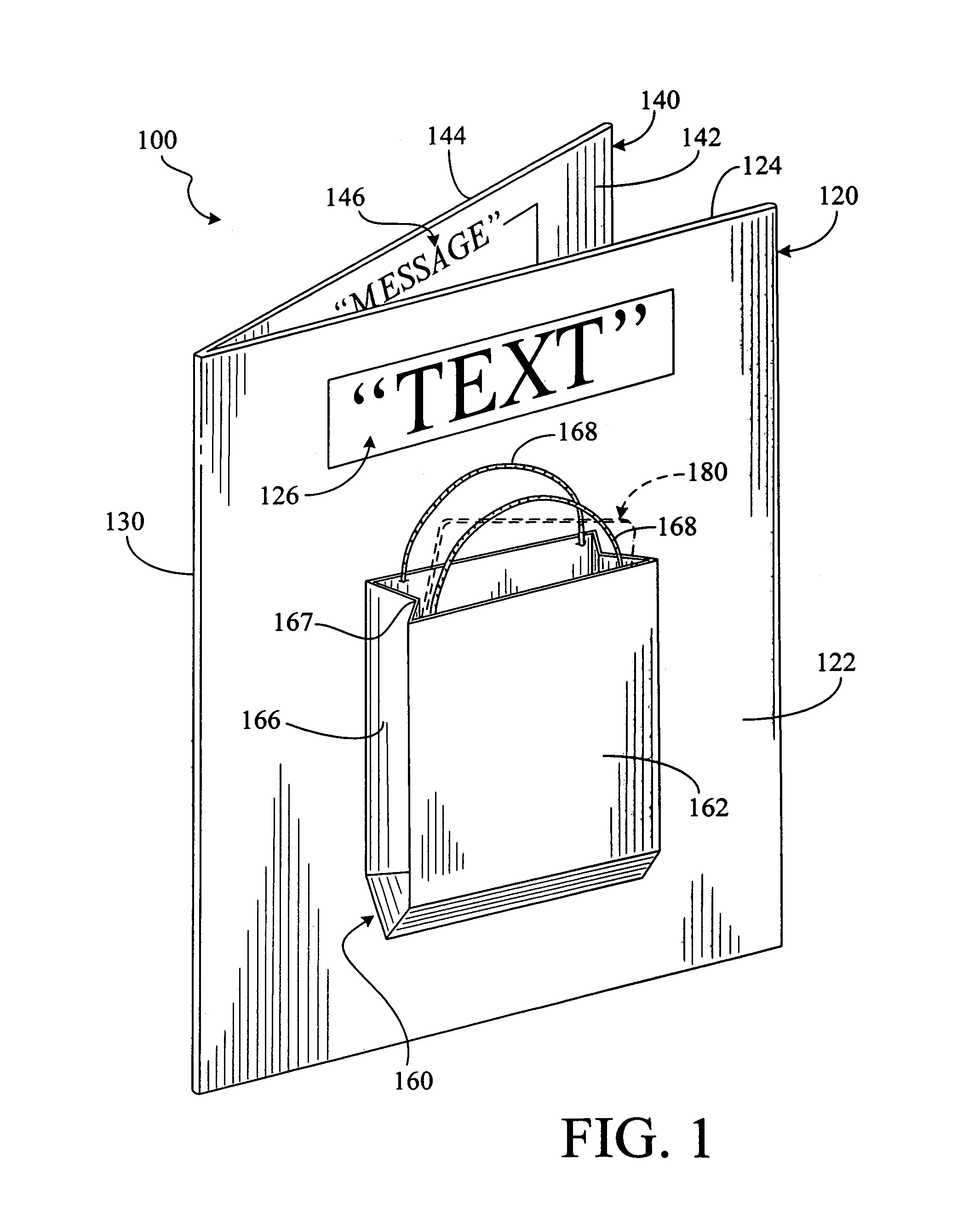 Greeting card with gift holder