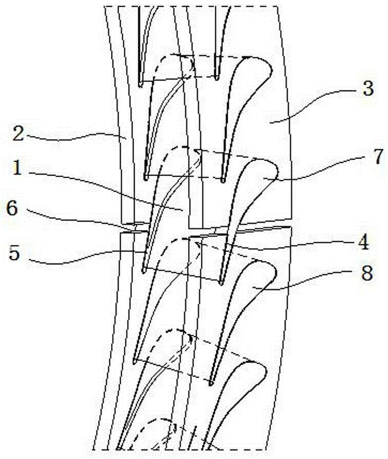 Split stationary blade of steam turbine having small crown structure and machining method thereof