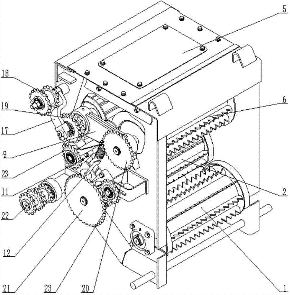 Feeding compaction device of silage harvesting machine