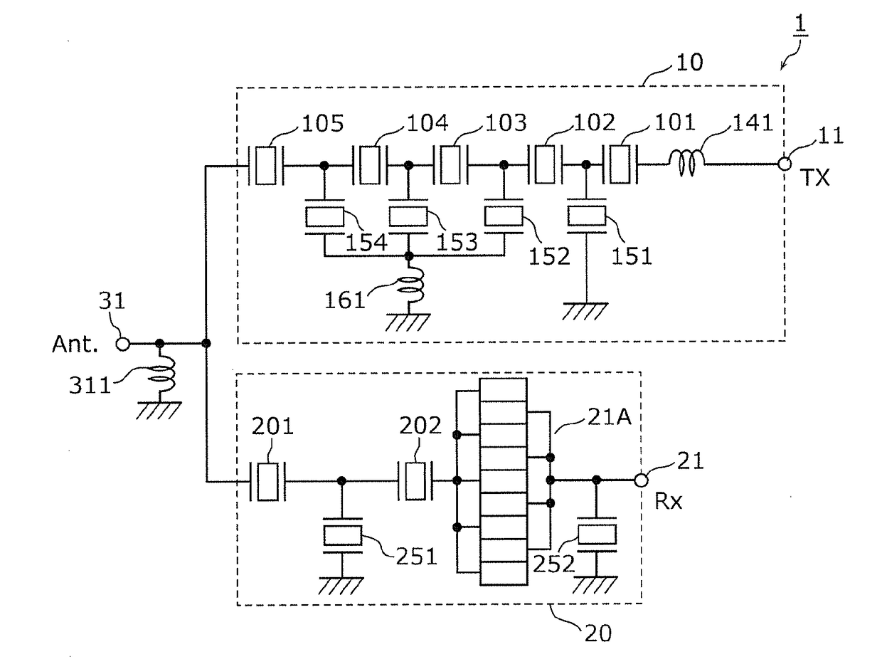 Elastic wave filter, multiplexer, duplexer, high-frequency front end circuit, and communication device