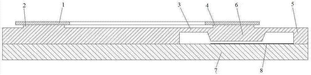 Silicon substrate-based quartz resonance acceleration sensor chip with four-beam structure