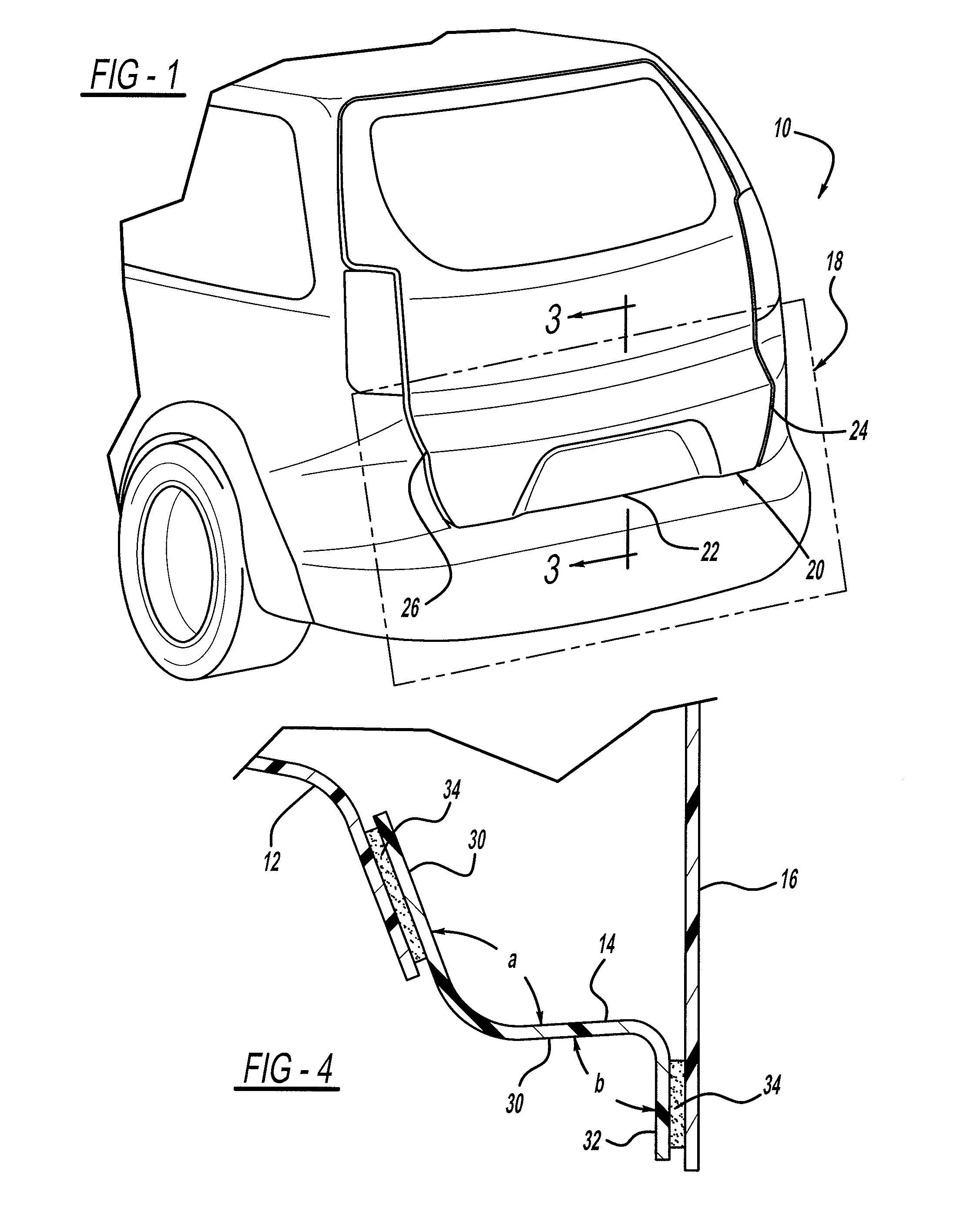 Composite lift gate deformable section