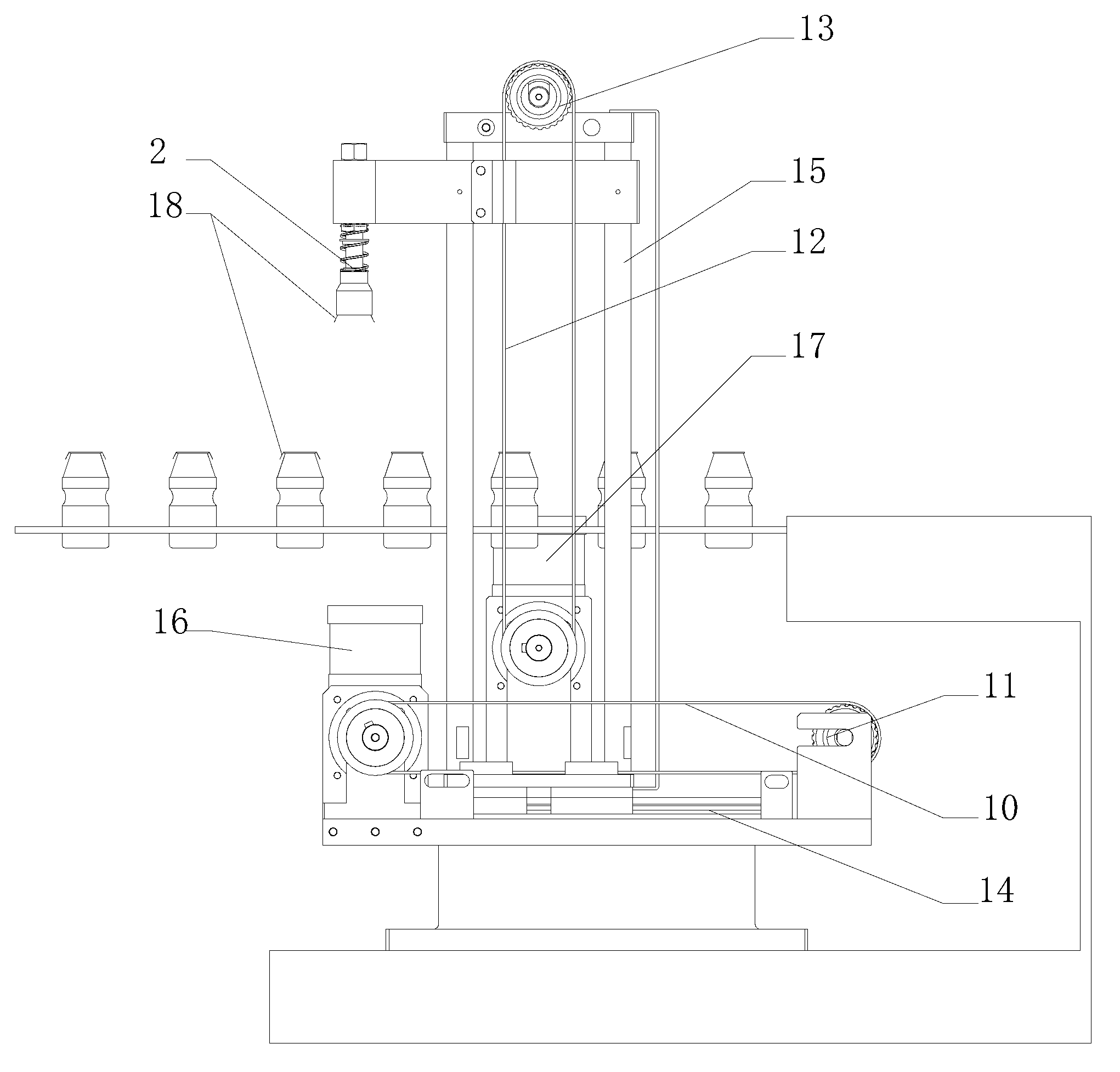 Capping device for filling container