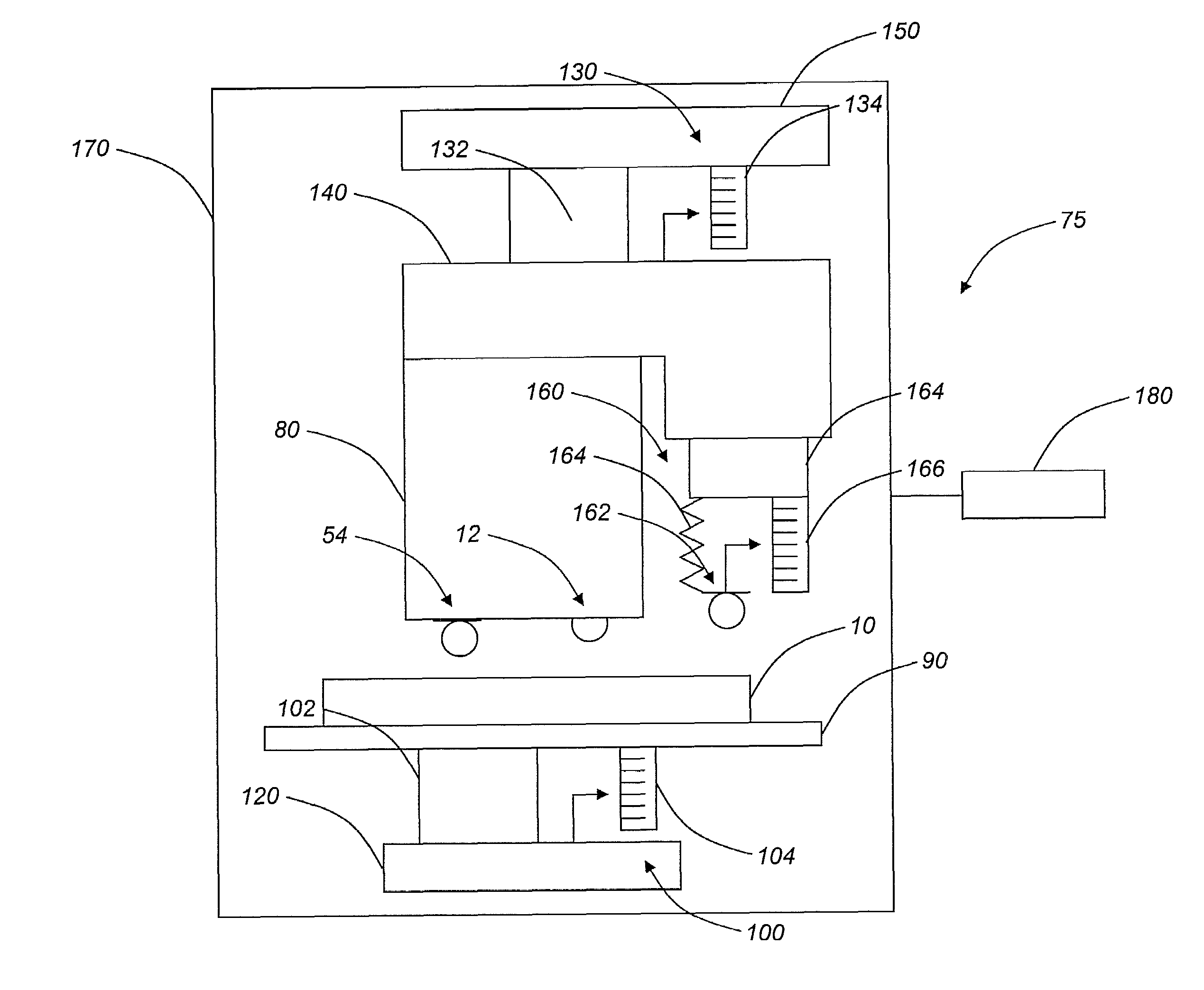 Apparatus and method for surface property measurement with in-process compensation for instrument frame distortion