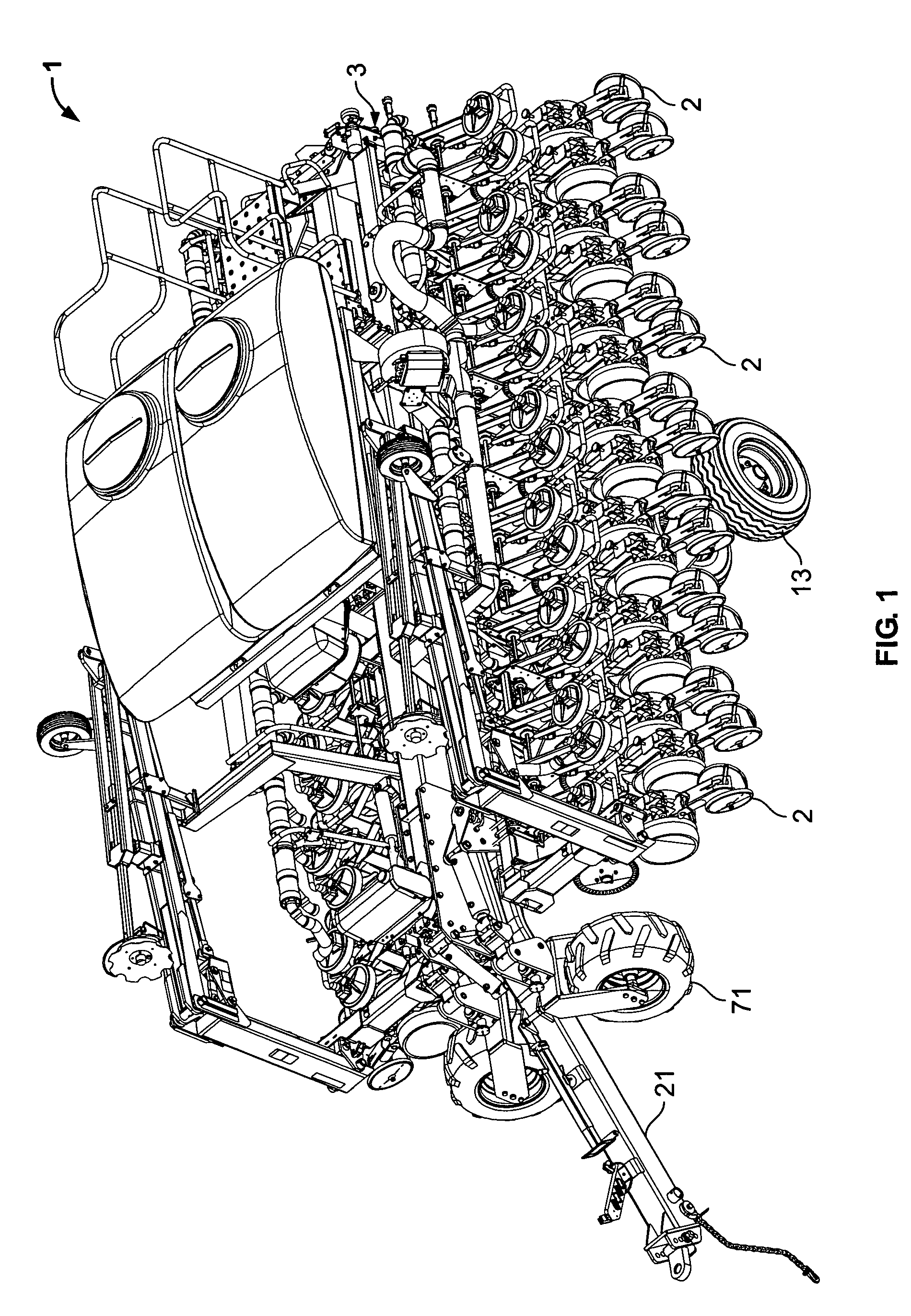 Front folding agricultural implement frame with rearwardly telescoping tongue