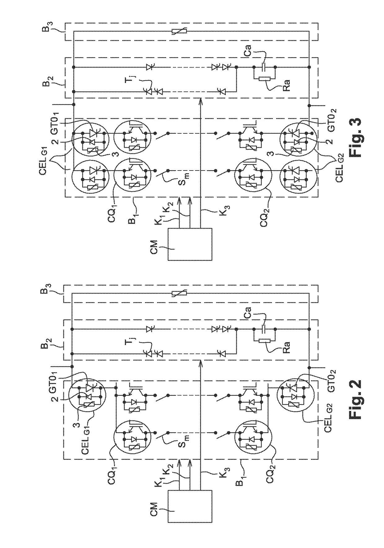 A breaker device for interrupting current on a transmission line