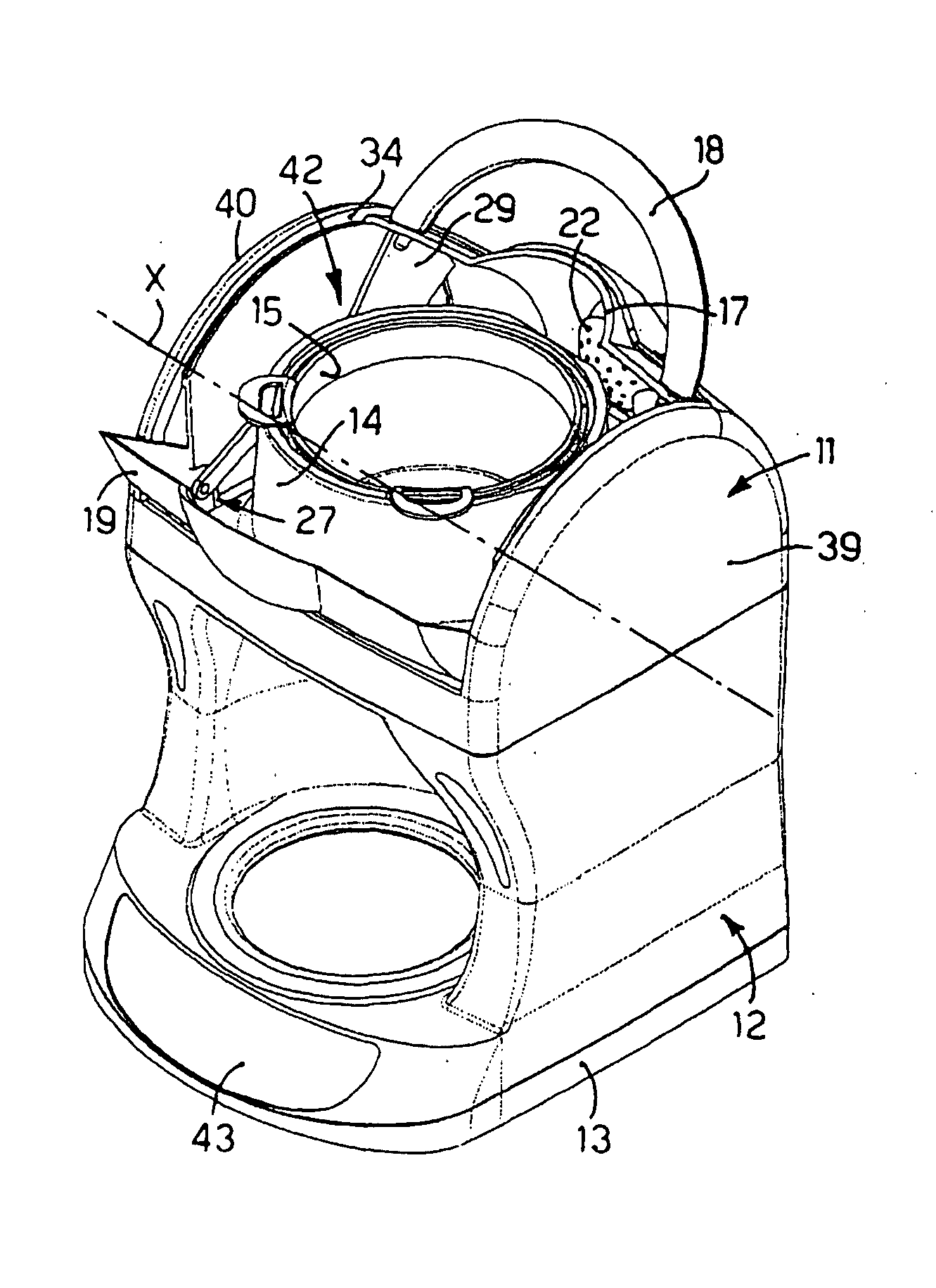 Machine for Filtered Coffee With Shutter Opening