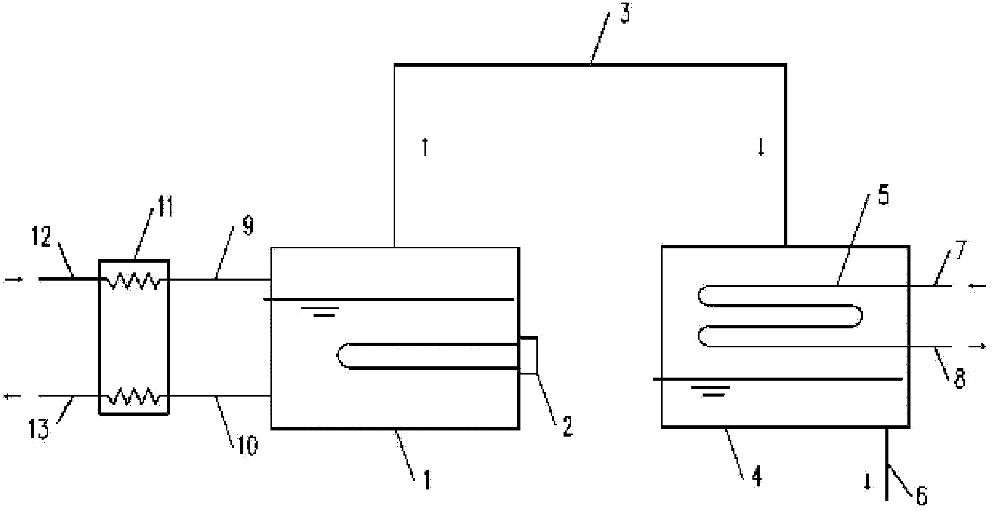 Anti-freezing solution regenerating and recovering device used for refrigerating air-conditioning system