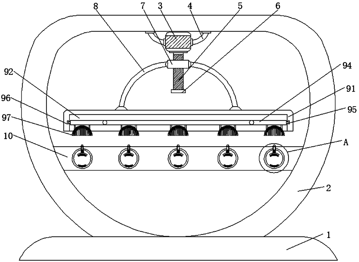 Pen point straightening device for writing brush processing