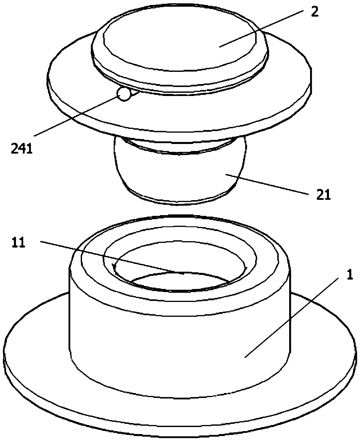 Pneumatic clamping snap fastener