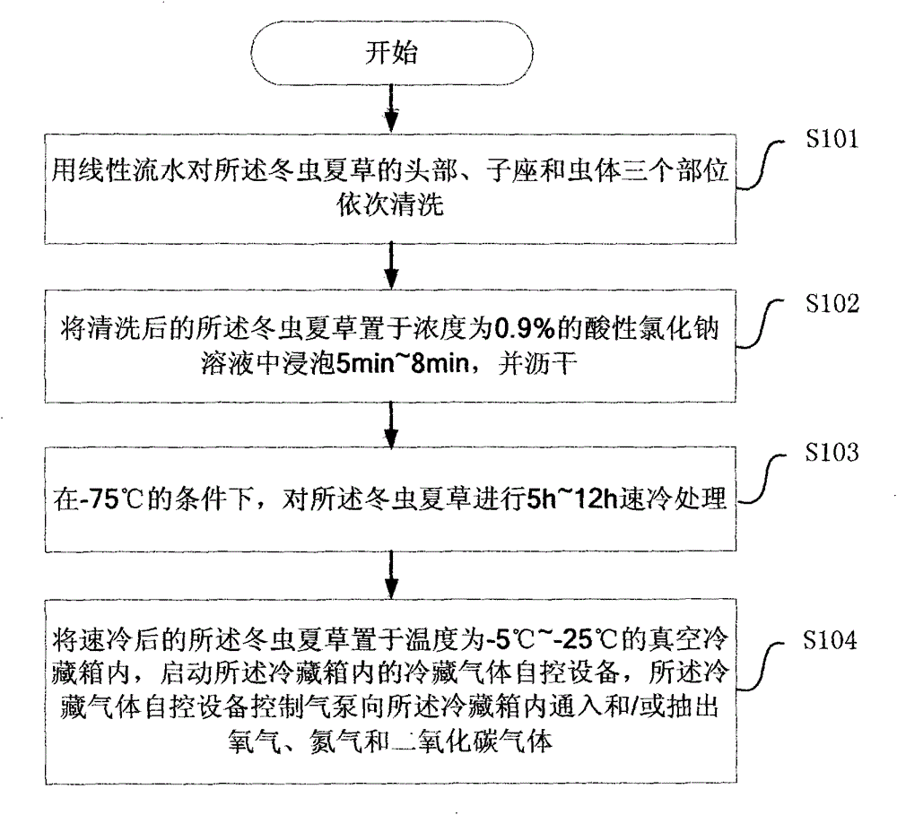 A kind of preservation method of Cordyceps sinensis