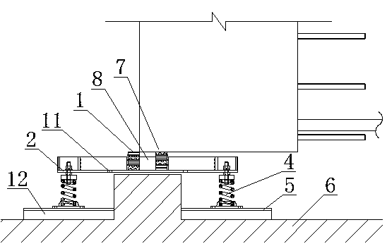 Vibration isolation structure of plate heat exchanger of equipment layer air conditioning system