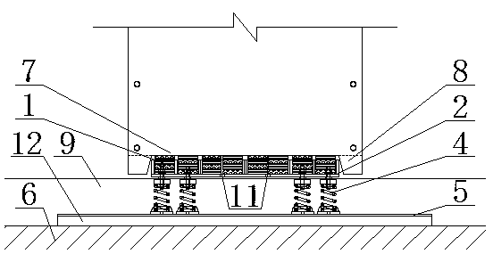 Vibration isolation structure of plate heat exchanger of equipment layer air conditioning system