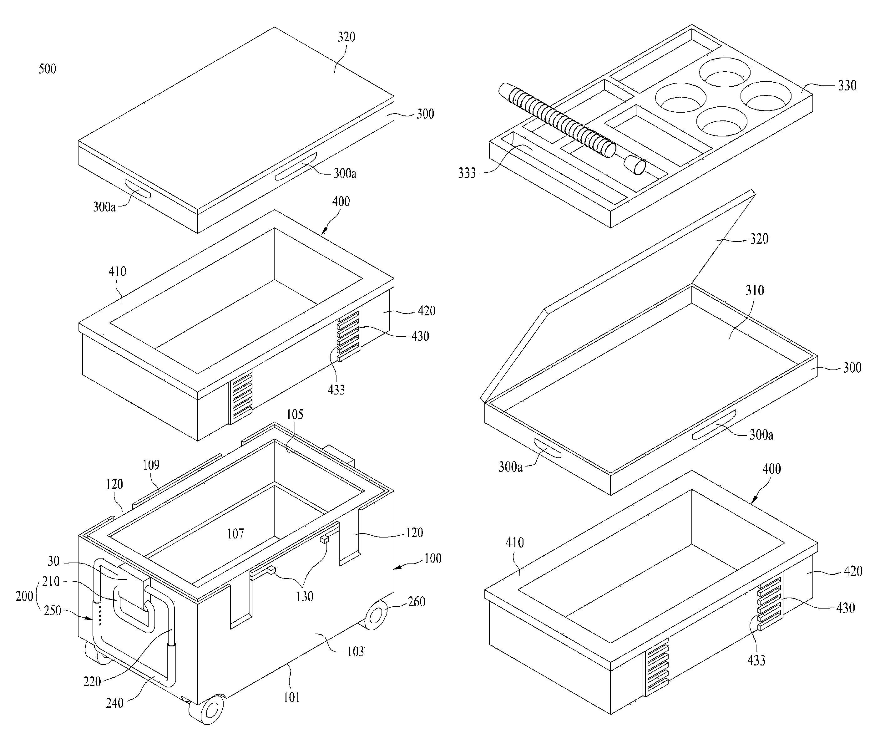 Ice chest having extending wall for variable volume