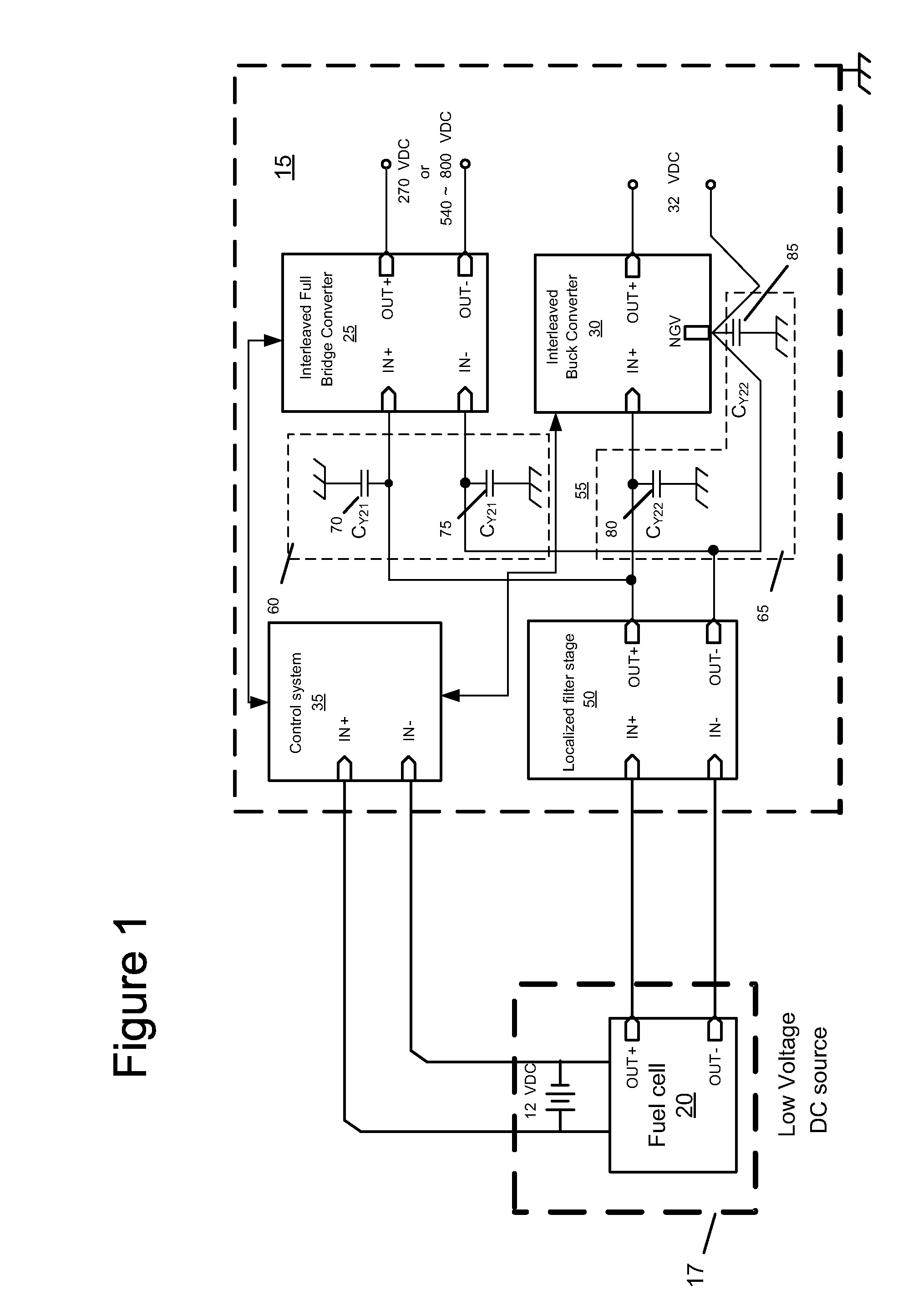 Power converter having EMI filter common to multiple converters