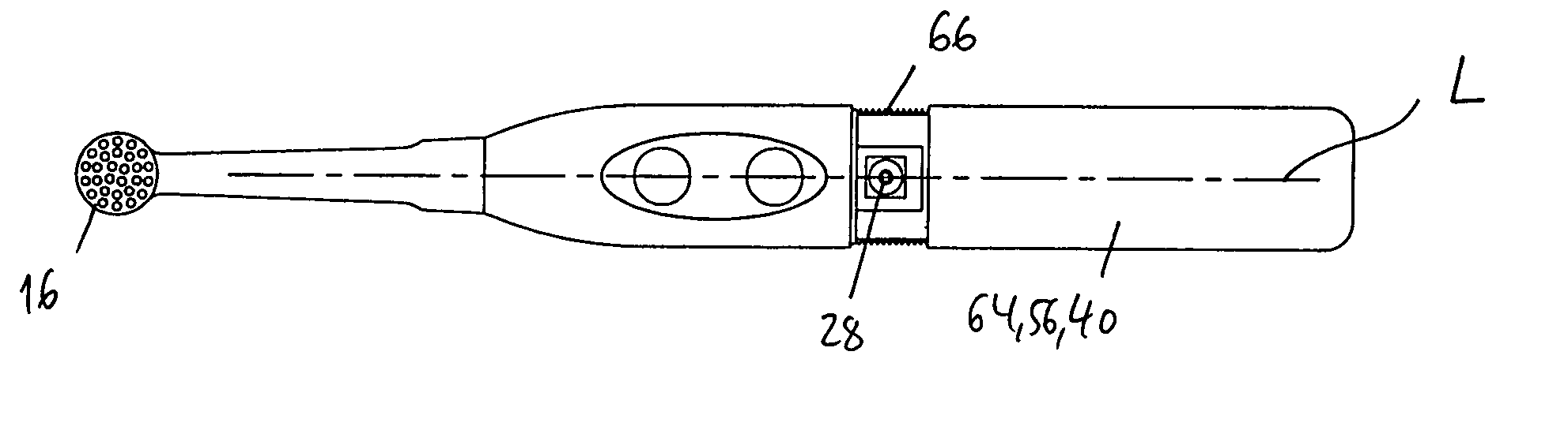 Rechargeable toothbrush having a sealed position and an open position for exposing a contact element for charging