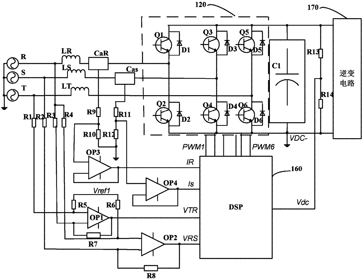 Power converter for inverter air conditioner and control method of power converter