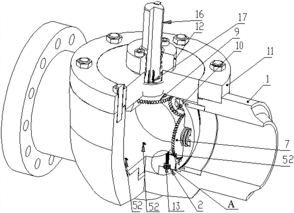 Forced-sealing ball valve and valve ball height adjusting mechanism thereof