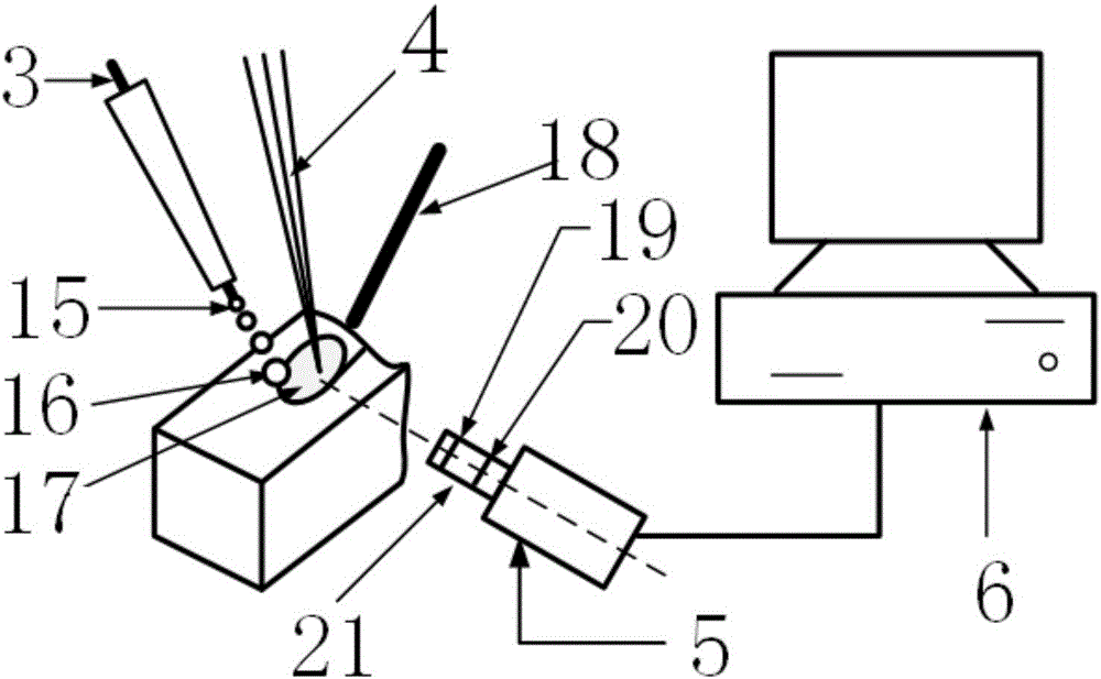 Vision sensing-based laser-electric arc hybrid welding real-time automatic control device and welding method thereof