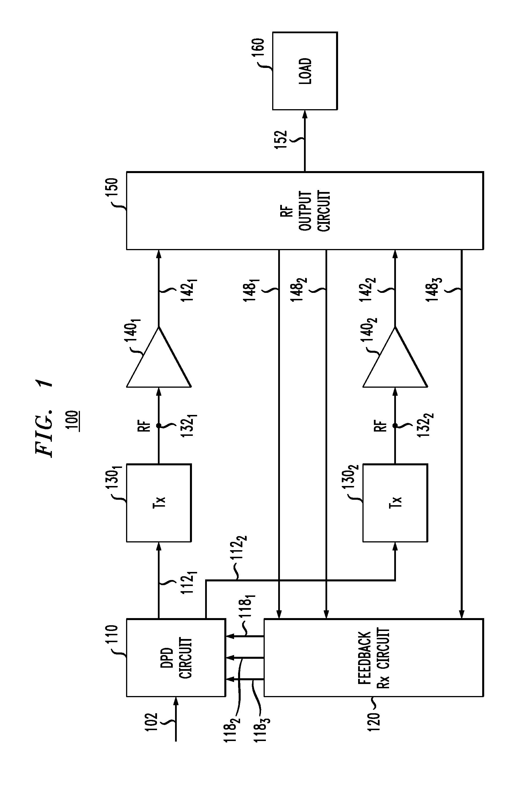 Radio-frequency transmitter, such as for broadcasting and cellular base stations