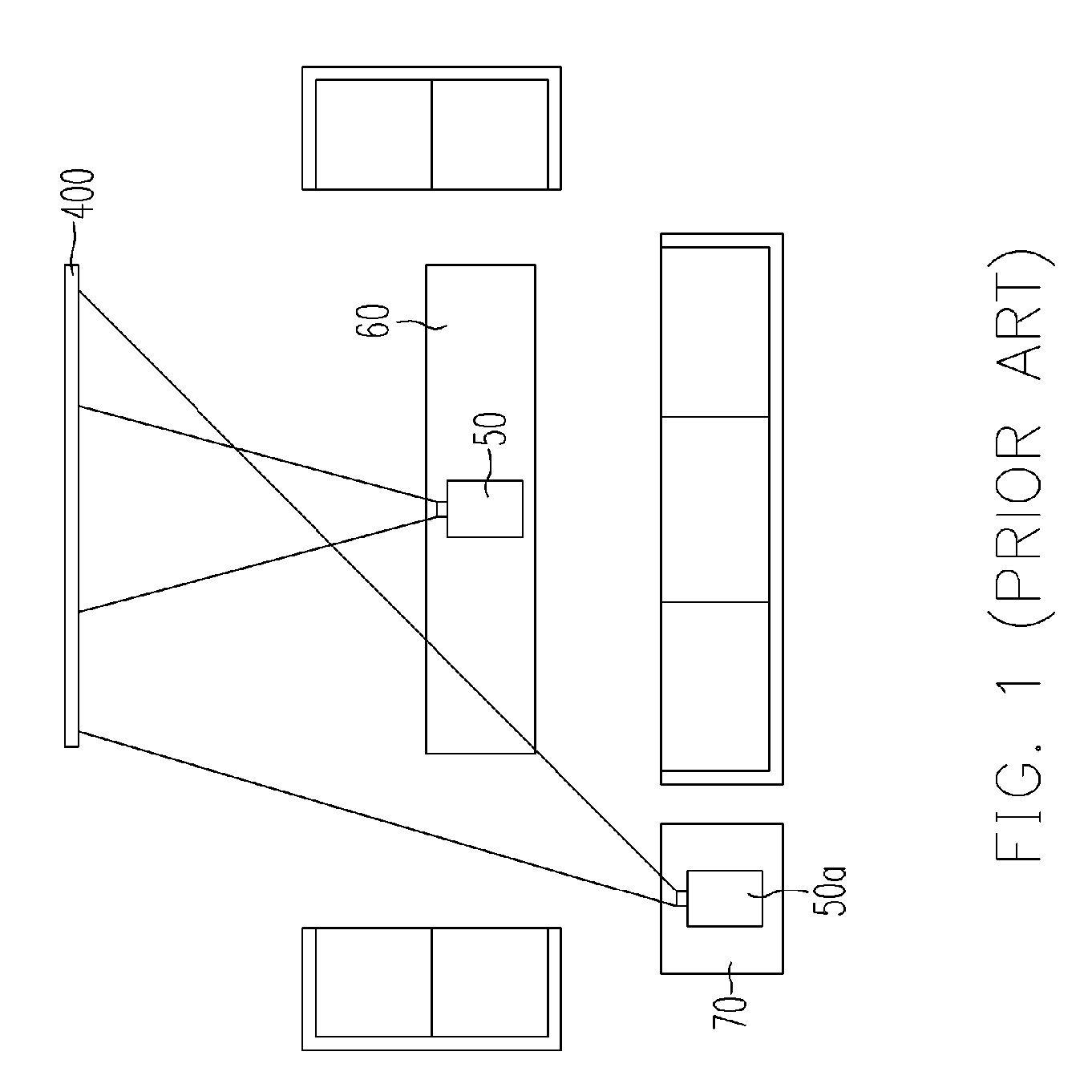 Single reflective light valve projection device