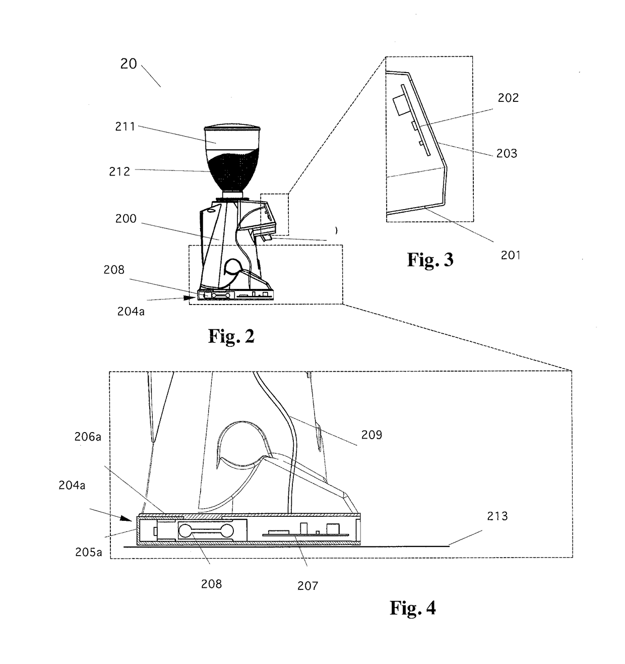 Process and apparatus for grinding and dosing coffee beans with automatic and continuous dose calibration