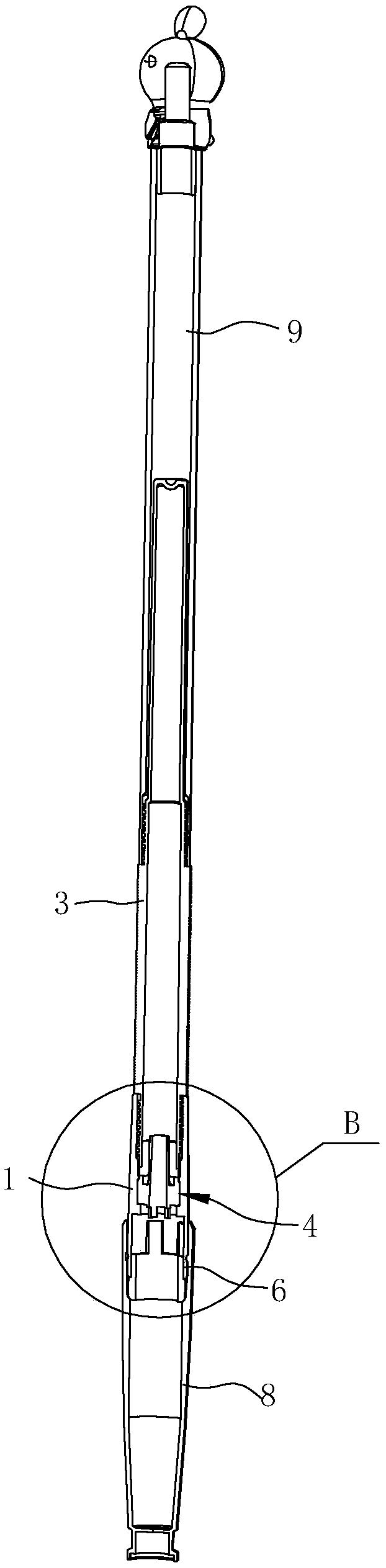 Chinese writing brush with function of automatic ink supply