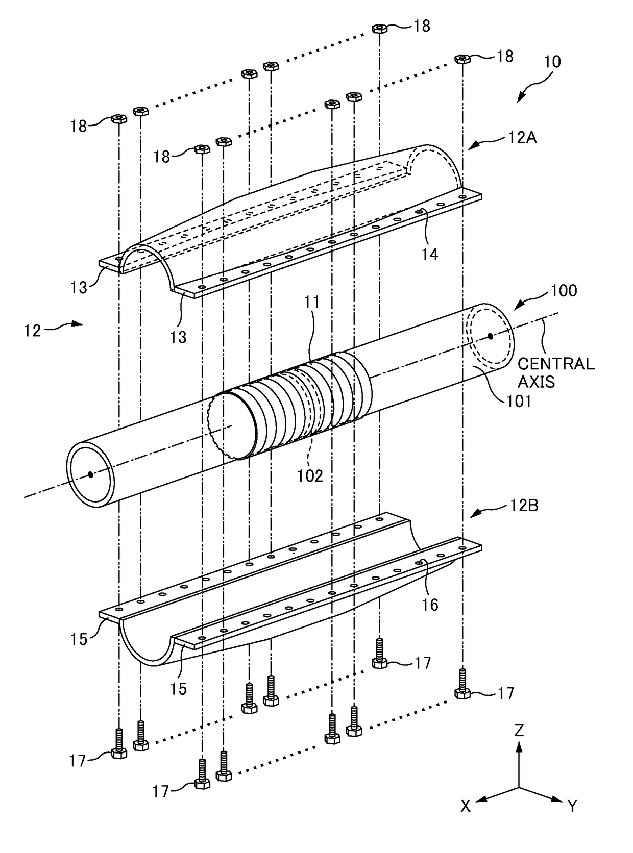 Boiler tube reinforcement device and boiler tube reinforcement method