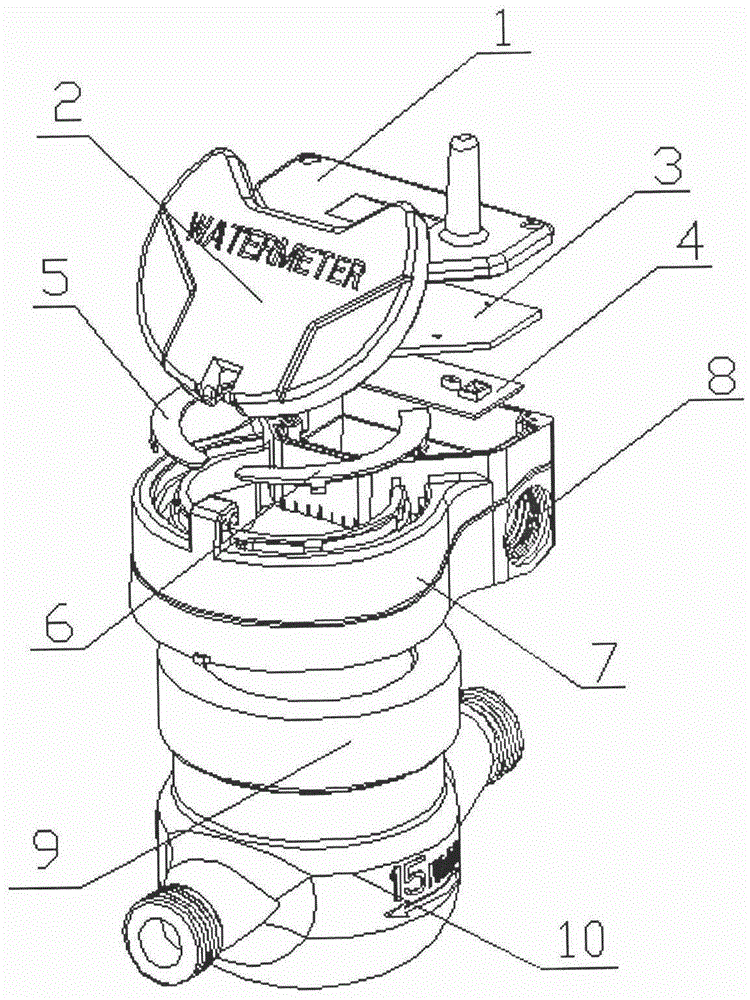 Wireless telemetering water meter