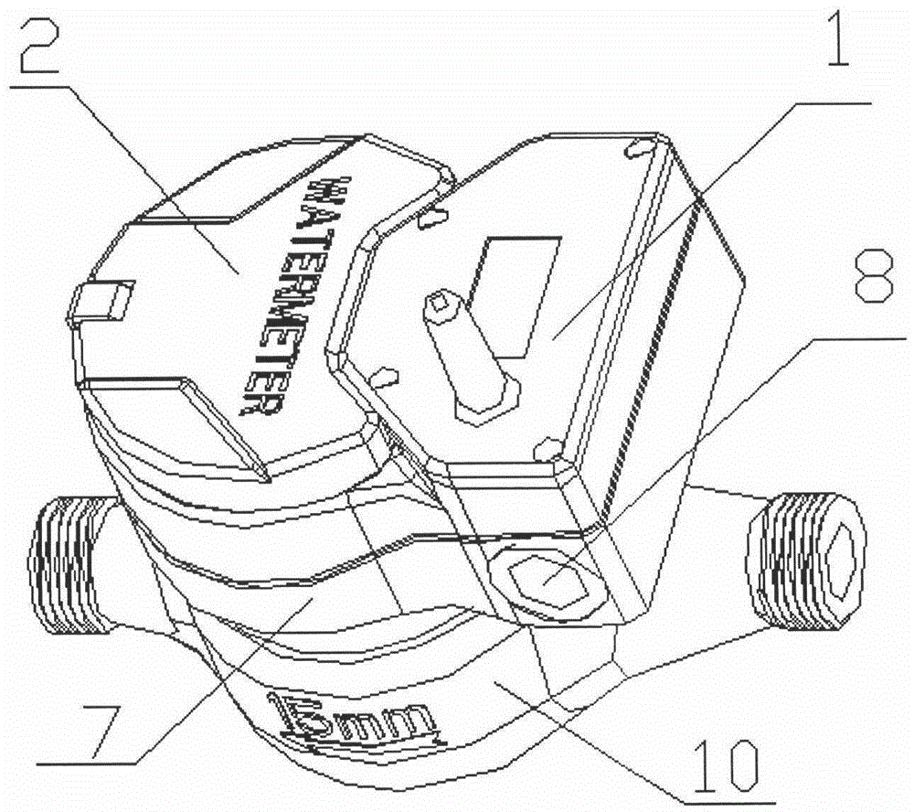 Wireless telemetering water meter