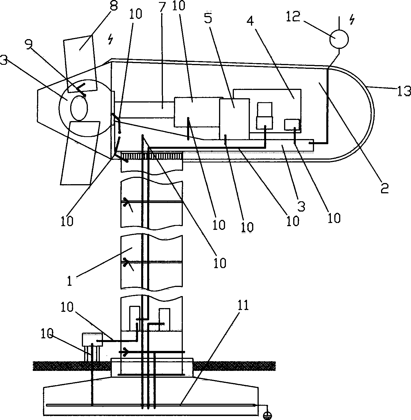 Lightning protection system for wind generator set