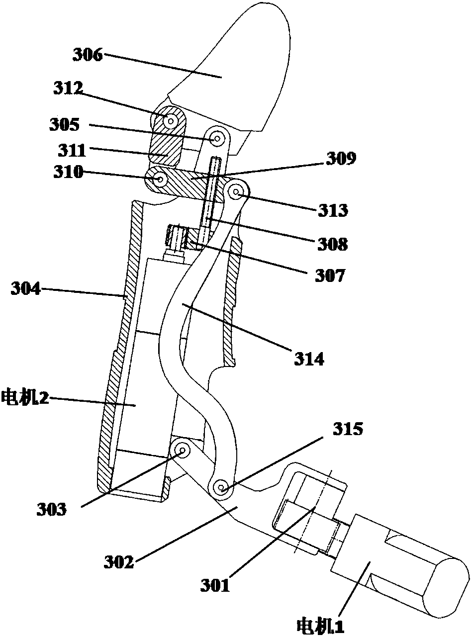 Underactuation human-simulation dexterous hand driven and controlled through micro-motor