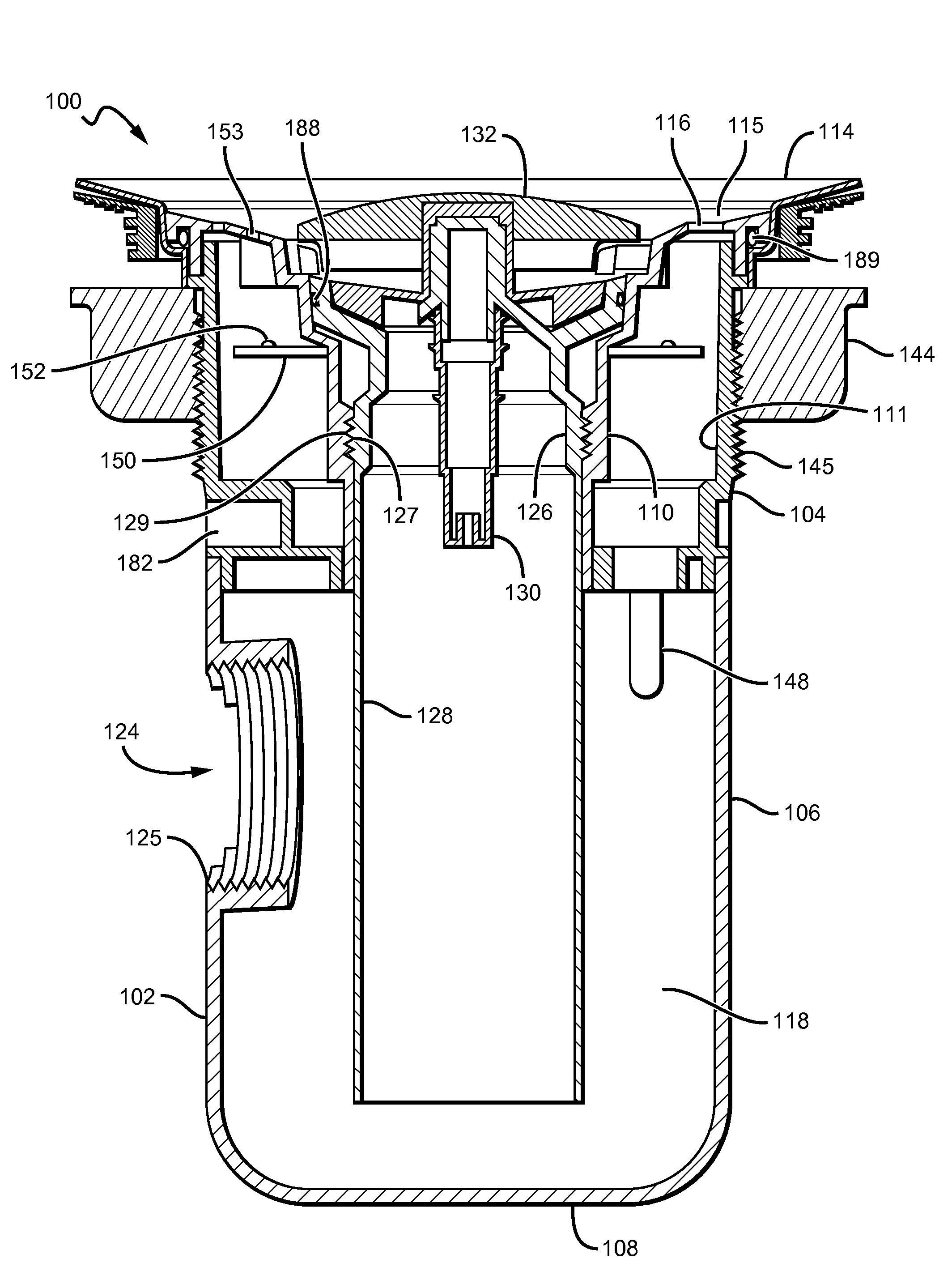 Drain Cartridge Having Removable Valved System