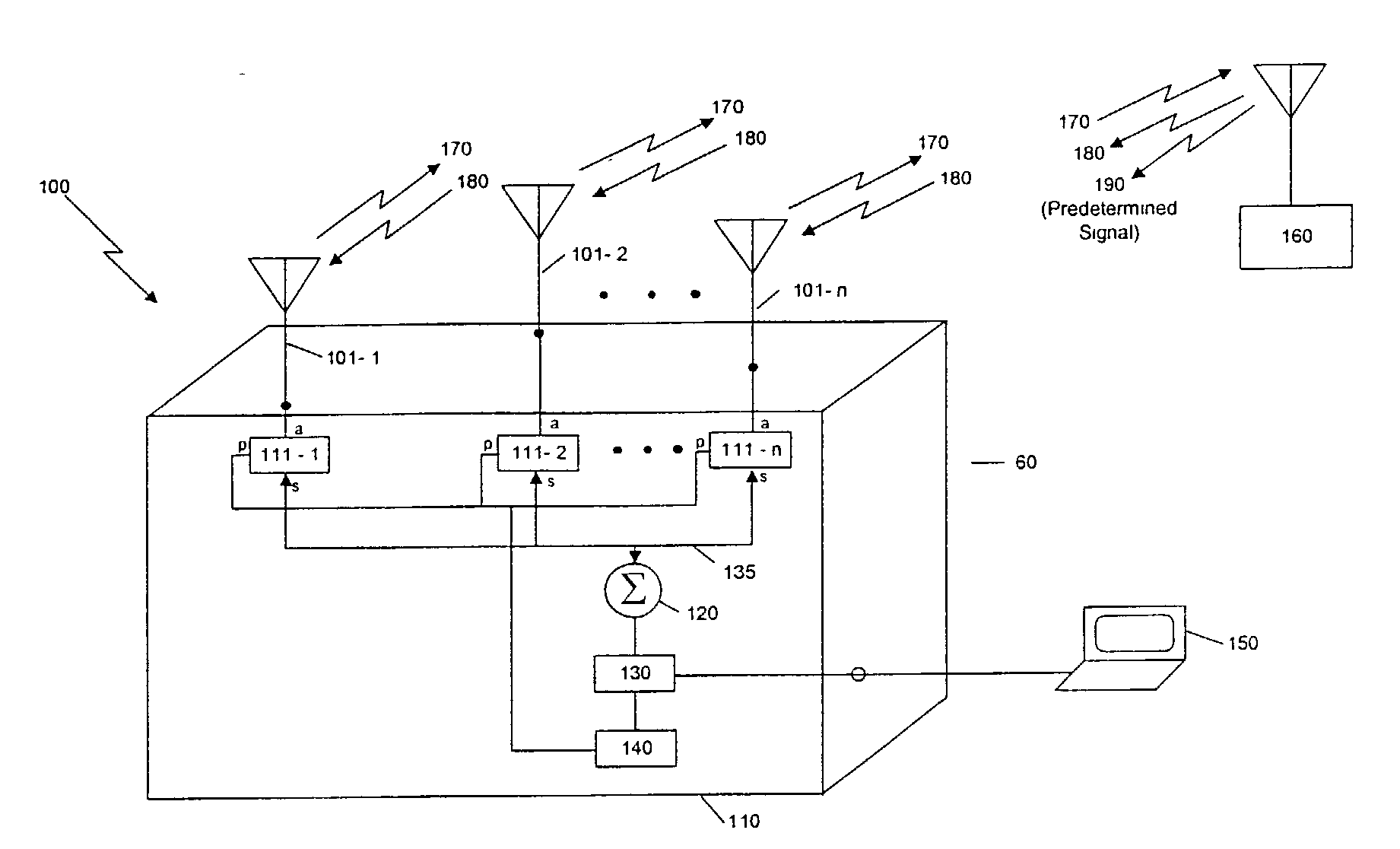 Method and apparatus for adapting antenna array using received predetermined signal