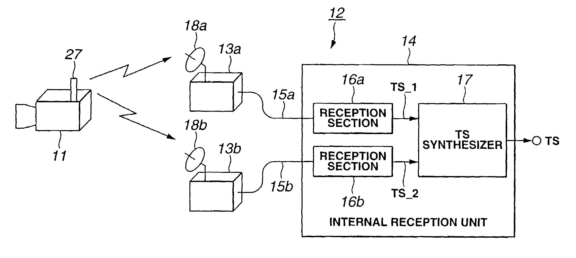 Digital data radio receiving device and method