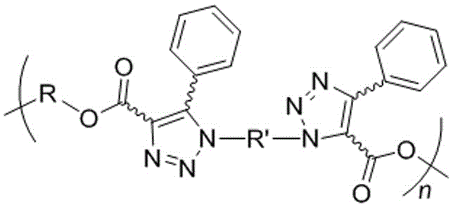 Polyphenyltriazole formate, and preparation method and application thereof